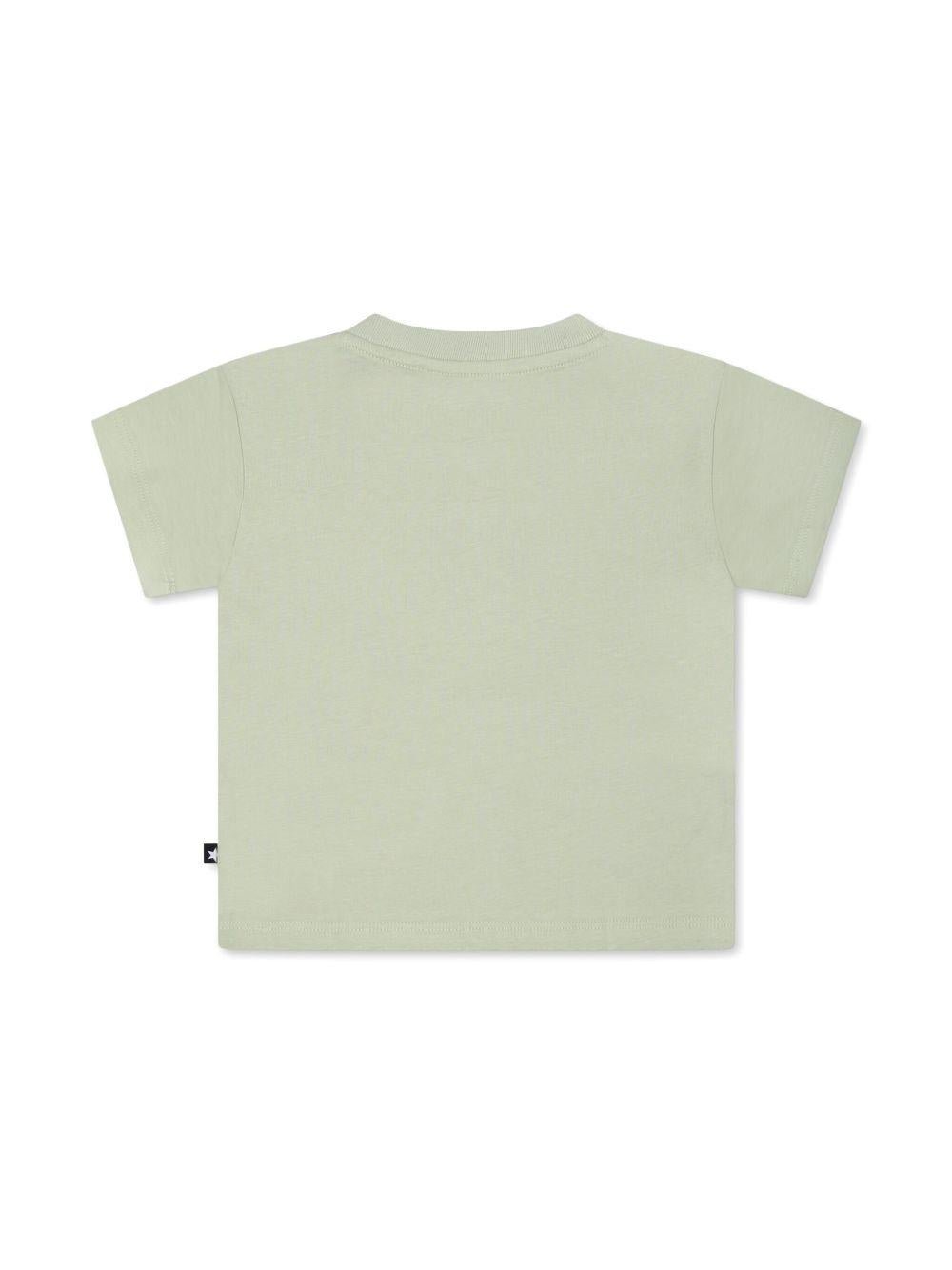 T-shirt con stampa per bambino Molo verde con scollo rotondo - Rubino Kids