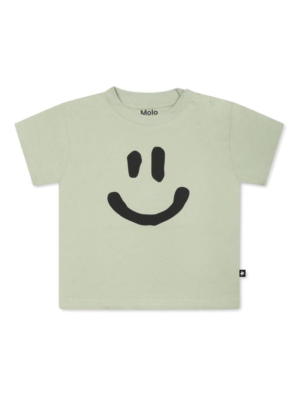 T-shirt con stampa per bambino Molo verde con scollo rotondo - Rubino Kids