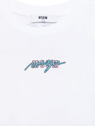 T-shirt con stampa per bambino MSGM Kids bianco con girocollo - Rubino Kids