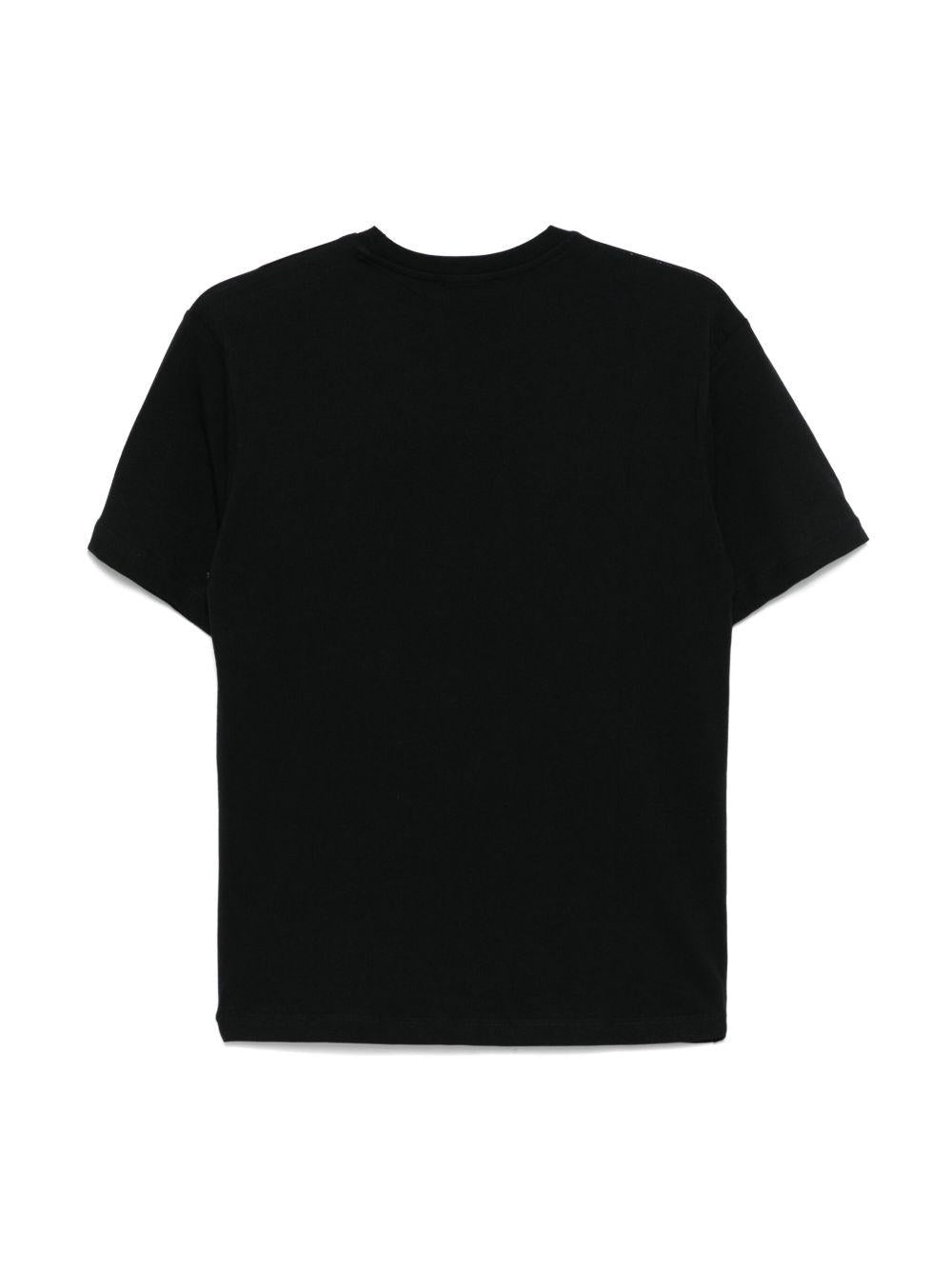 T-shirt con stampa per bambino MSGM Kids nero con orlo dritto - Rubino Kids