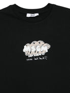 T-shirt con stampa per bambino MSGM Kids nero con orlo dritto - Rubino Kids