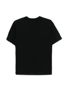 T-shirt con stampa per bambino MSGM Kids nero con orlo dritto - Rubino Kids