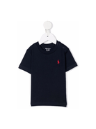 T-shirt con stampa per bambino Ralph Lauren Kids blu con girocollo - Rubino Kids