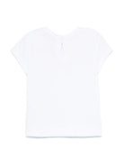 T-shirt con stampa per neonata Monnalisa bianco con apertura a goccia - Rubino Kids
