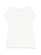 T-shirt con stampa Teddy Bear per bambina Moschino Kids bianco con girocollo - Rubino Kids