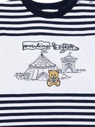 T-shirt con stampa Teddy Bear per neonato Moschino Kids bianco con orlo dritto - Rubino Kids