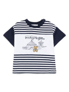 T-shirt con stampa Teddy Bear per neonato Moschino Kids bianco con orlo dritto - Rubino Kids