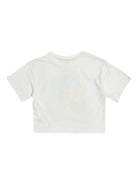 T-shirt crop per bambina Stella McCartney Kids bianco con stampa grafica - Rubino Kids