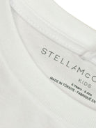 T-shirt crop per bambina Stella McCartney Kids bianco con stampa grafica - Rubino Kids