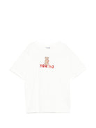 T-shirt da bambina Moschino Kids bianca con orsacchiotto - Rubino Kids