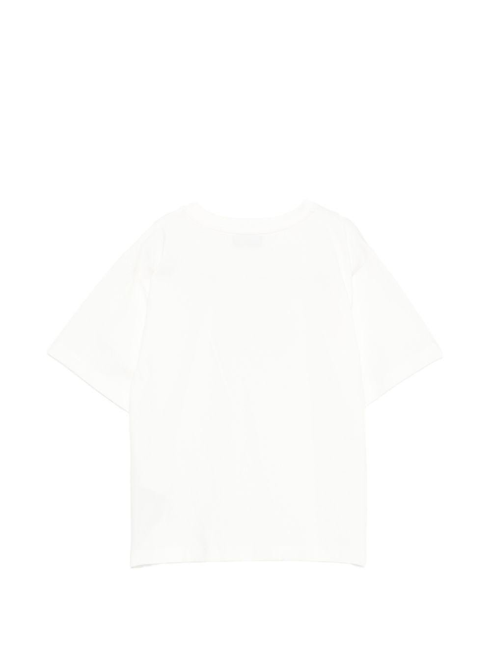 T-shirt da bambina Moschino Kids bianca con orsacchiotto - Rubino Kids