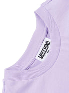 T-shirt da bambina Moschino Kids viola con stampa orsacchiotto - Rubino Kids
