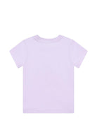 T-shirt da bambina Moschino Kids viola con stampa orsacchiotto - Rubino Kids