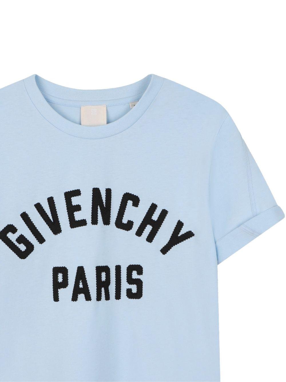 T-shirt da bambino Givenchy Kids azzurro con stampa logo - Rubino Kids