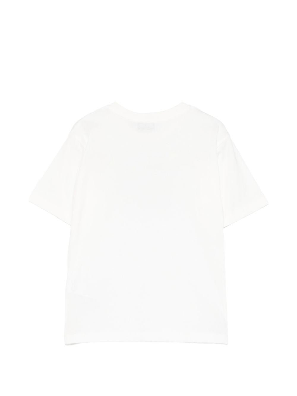 T-shirt da bambino Moschino Kids bianca con stampa logo - Rubino Kids