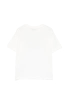 T-shirt da bambino Moschino Kids bianca con stampa logo - Rubino Kids