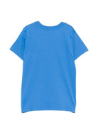 T-shirt da bambino Moschino Kids blu con stampa logo - Rubino Kids