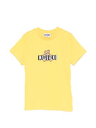 T-shirt da bambino Moschino Kids gialla con stampa logo - Rubino Kids