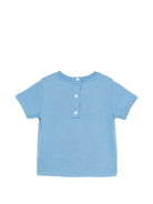 T-shirt da neonato Balmain Kids azzurro con stampa logo - Rubino Kids