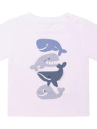 T-shirt da neonato Stella McCartney Kids bianca con stampa grafica balena - Rubino Kids