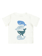 T-shirt da neonato Stella McCartney Kids bianca con stampa grafica balena - Rubino Kids