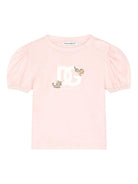 T shirt Dolce & Gabbana per bambina con logo DG e stampa tigro - Rubino Kids