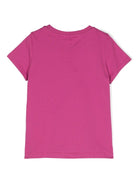 T shirt fucsia per bambina con stampa logo Emilio Pucci nera - Rubino Kids