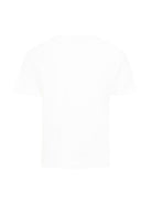 T-shirt in cotone con stampa per bambino MSGM Kids bianco con girocollo - Rubino Kids