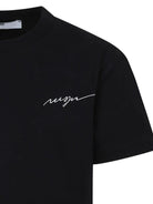 T-shirt in cotone con stampa per bambino MSGM Kids nero con orlo dritto - Rubino Kids