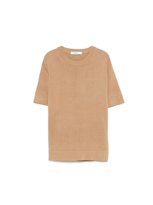 T-shirt in cotone per bambino Paolo Pecora Kids beige con girocollo