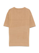 T-shirt in cotone per bambino Paolo Pecora Kids beige con girocollo - Rubino Kids