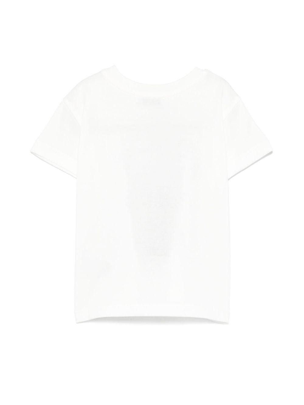 T-shirt in jersey con logo per neonato Dolce & Gabbana Kids bianco con orlo dritto - Rubino Kids