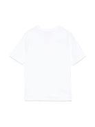 T-shirt in jersey per bambina MSGM Kids bianco con stampa logo - Rubino Kids