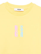 T-shirt in jersey per bambina MSGM Kids giallo con orlo dritto - Rubino Kids