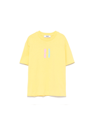 T-shirt in jersey per bambina MSGM Kids giallo con orlo dritto