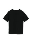 T-shirt in jersey per bambino MSGM Kids nero con girocollo - Rubino Kids