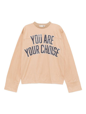 T-shirt Jordan per donna THE M beige con inserto in rete