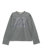 T-shirt Jordan per donna THE M grigia con stampa con slogan - Rubino Kids