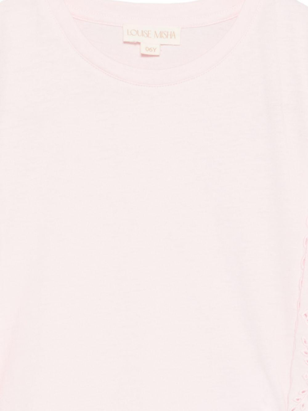 T-shirt Malalia per bambina Louise Misha rosa con dettagli in pizzo - Rubino Kids