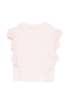 T-shirt Malalia per bambina Louise Misha rosa con dettagli in pizzo - Rubino Kids