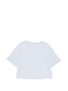 T-shirt per bambina balmain Kids azurra con stampa logo - Rubino Kids