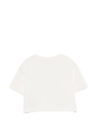 T-shirt per bambina Balmain Kids bianca con design crop - Rubino Kids