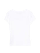T-shirt per bambina Balmain Kids bianca con logo sul davanti - Rubino Kids