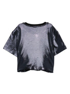 T-shirt per bambina Balmain Kids blu con ricamo - Rubino Kids