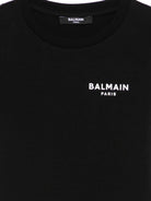 T-shirt per bambina Balmain Kids nera con logo sul davanti - Rubino Kids