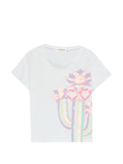 T-shirt per bambina Billieblush azzurra con stampa grafica - Rubino Kids