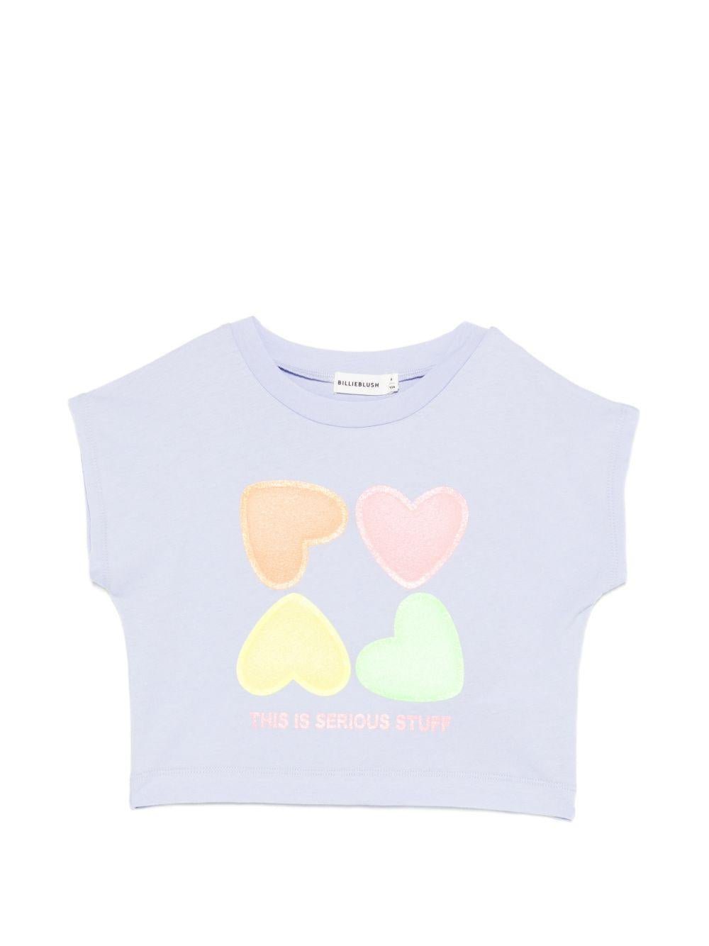 T-shirt per bambina Billieblush azzurra con stampa grafica - Rubino Kids