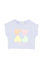 T-shirt per bambina Billieblush azzurra con stampa grafica - Rubino Kids
