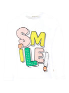 T-shirt per bambina Billieblush bianca con stampa con slogan - Rubino Kids