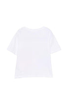 T-shirt per bambina Billieblush bianca con stampa grafica - Rubino Kids